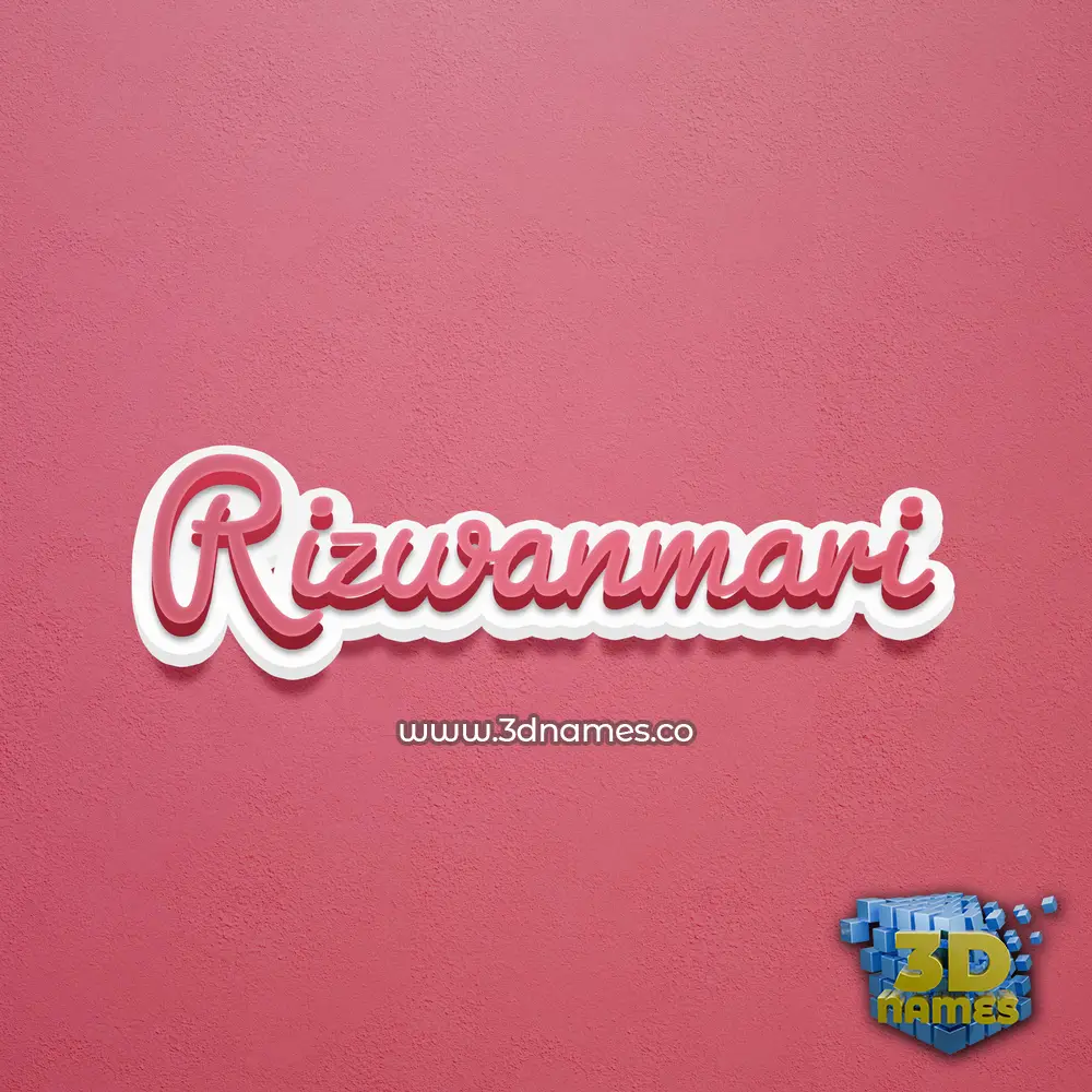 rizwanmari in Red Scribble style - 3D name wallpaper