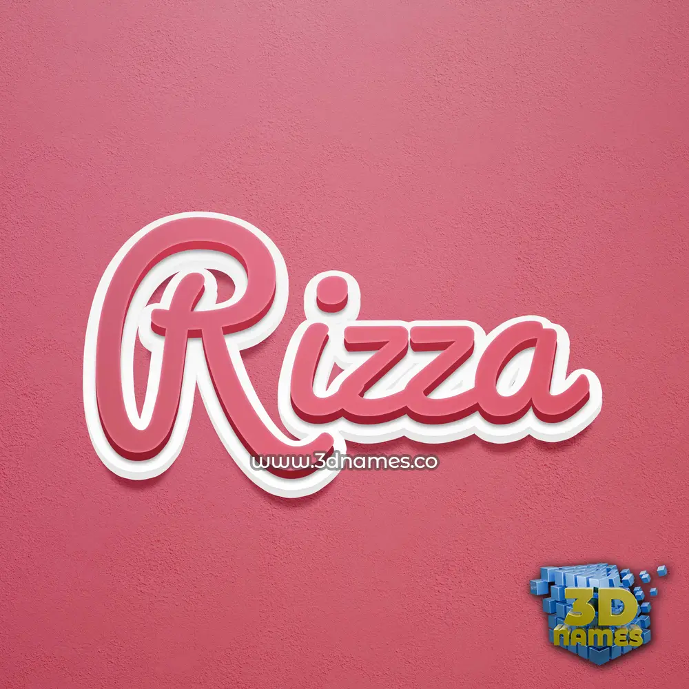 rizza in Red Scribble style - 3D name wallpaper