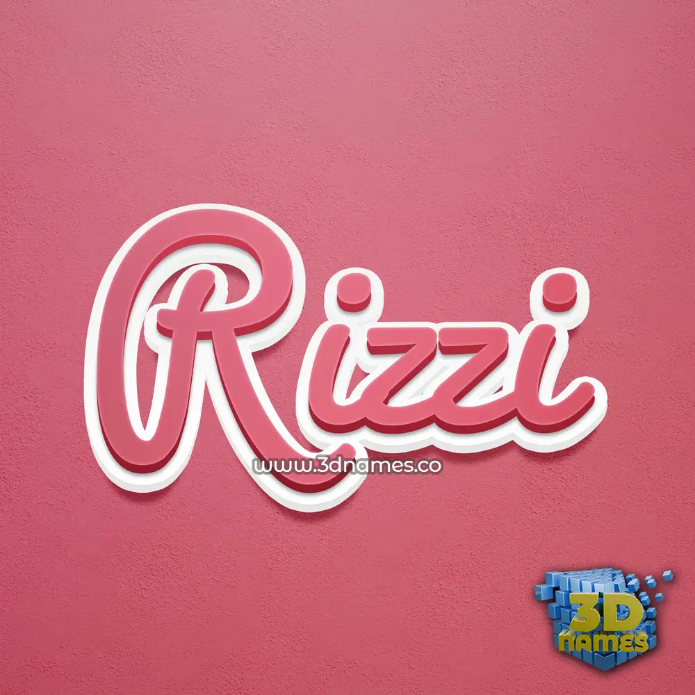 rizzi in Red Scribble style - 3D name wallpaper