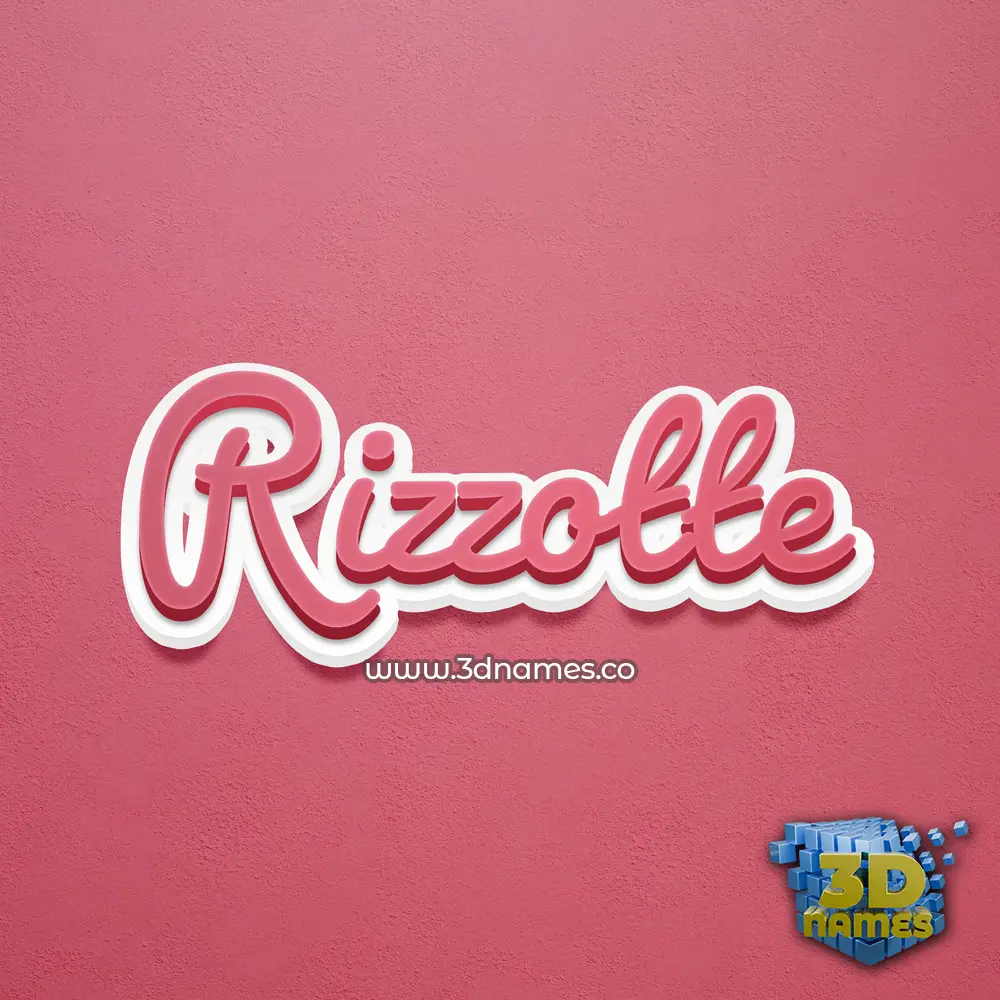 rizzotte in Red Scribble style - 3D name wallpaper
