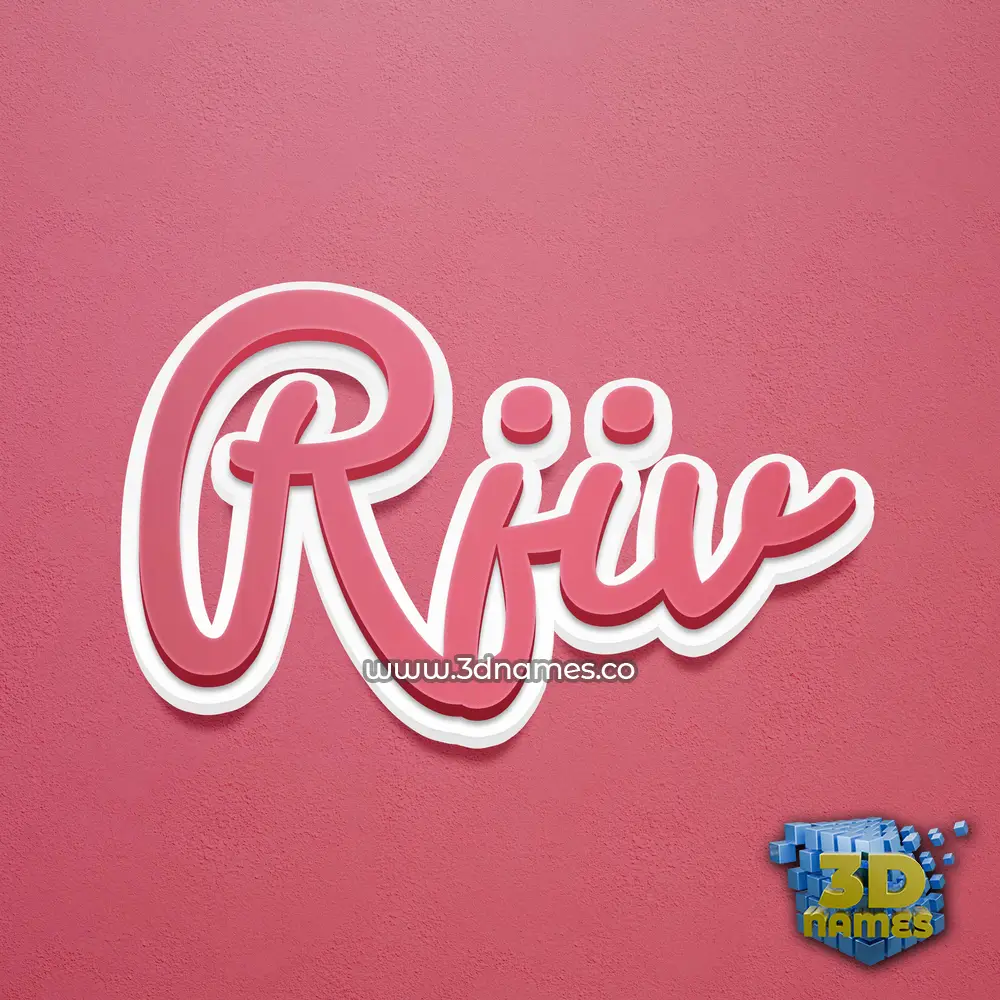 rjiv in Red Scribble style - 3D name wallpaper