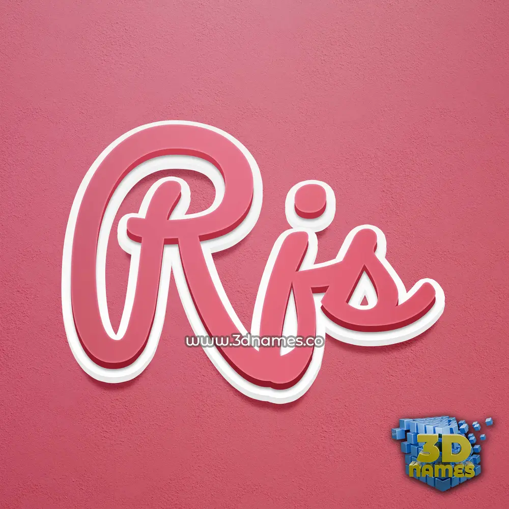 rjs in Red Scribble style - 3D name wallpaper
