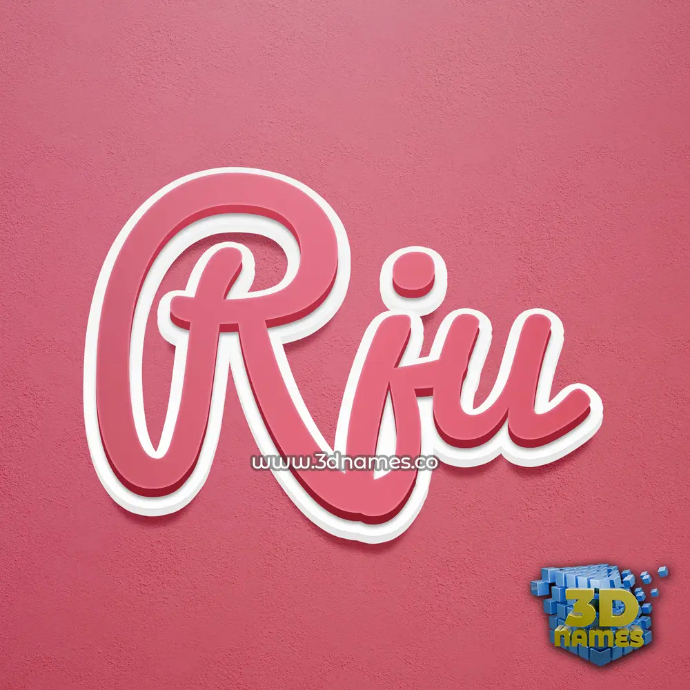 rju in Red Scribble style - 3D name wallpaper