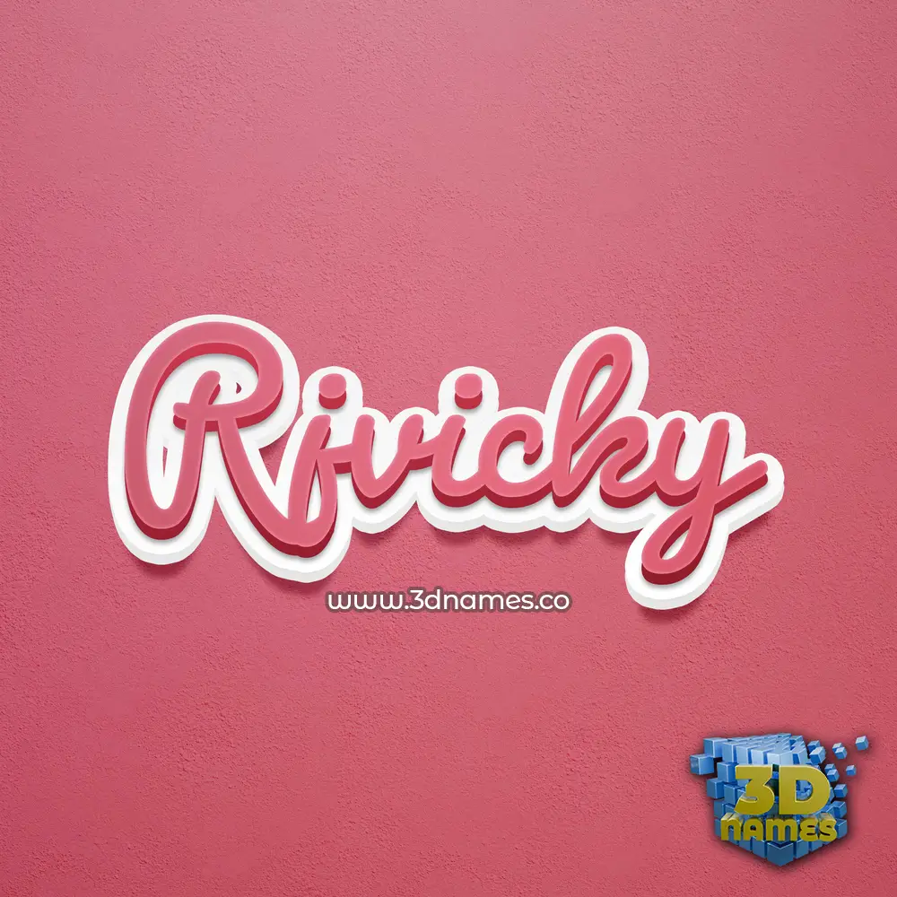 rjvicky in Red Scribble style - 3D name wallpaper