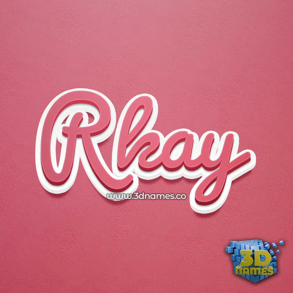 rkay in Red Scribble style - 3D name wallpaper