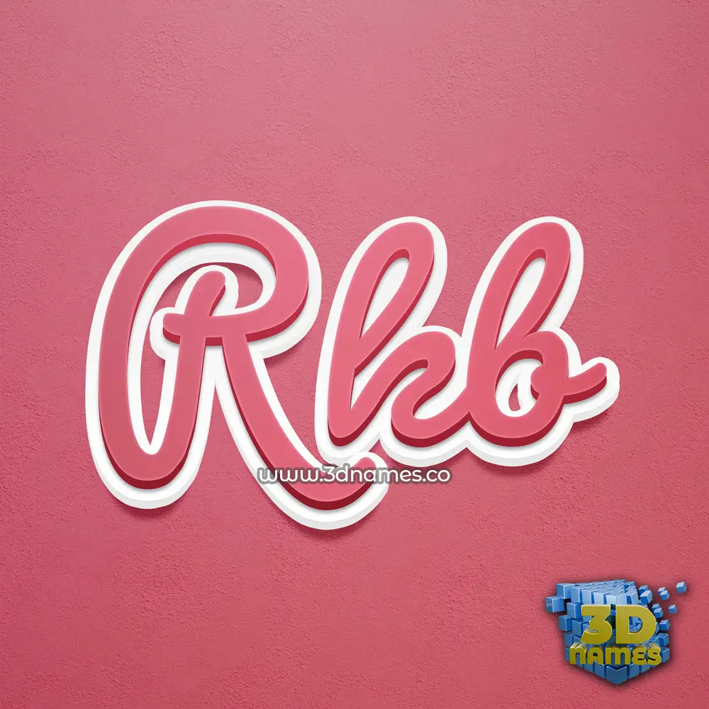 rkb in Red Scribble style - 3D name wallpaper