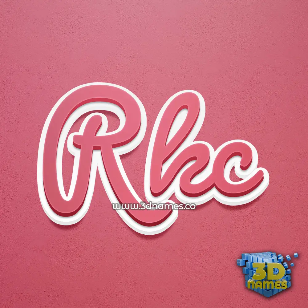 rkc in Red Scribble style - 3D name wallpaper