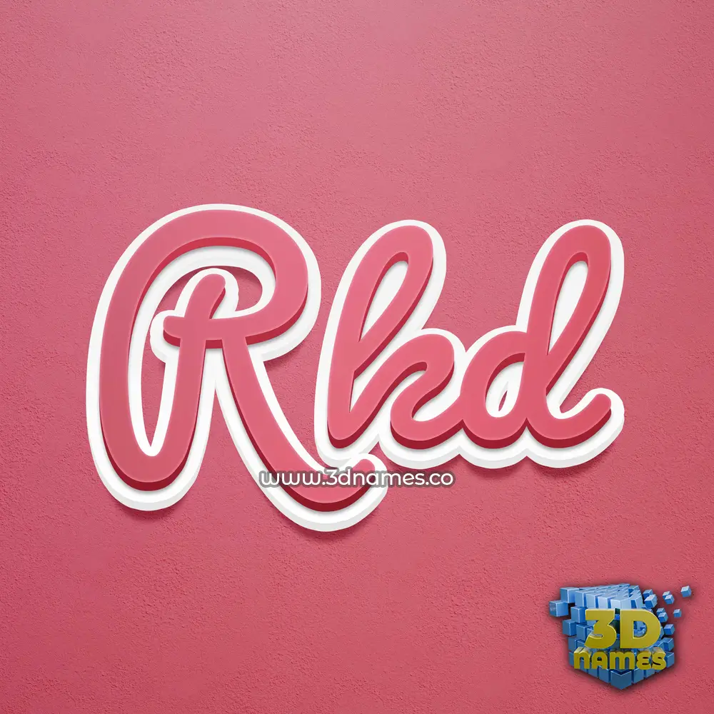 rkd in Red Scribble style - 3D name wallpaper