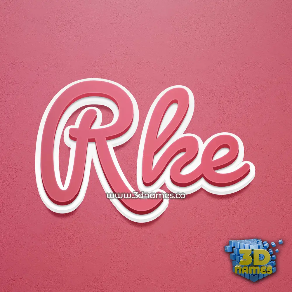rke in Red Scribble style - 3D name wallpaper