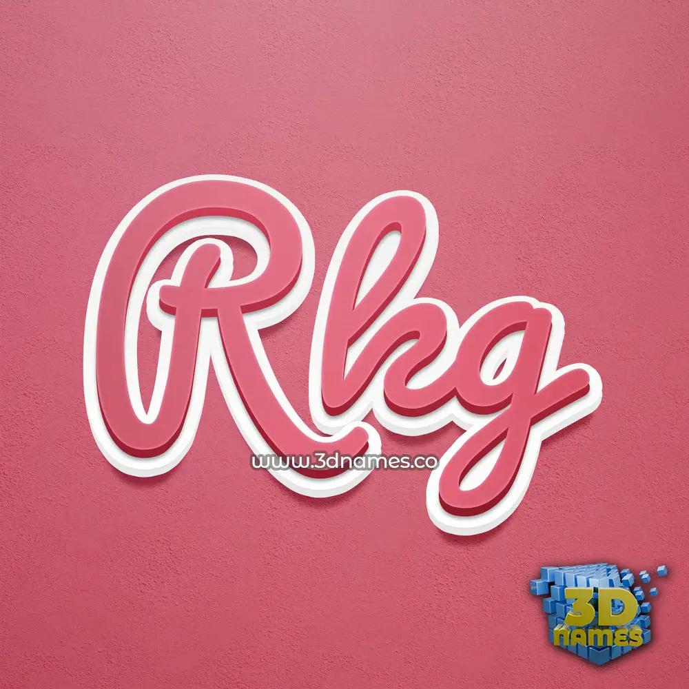 rkg in Red Scribble style - 3D name wallpaper