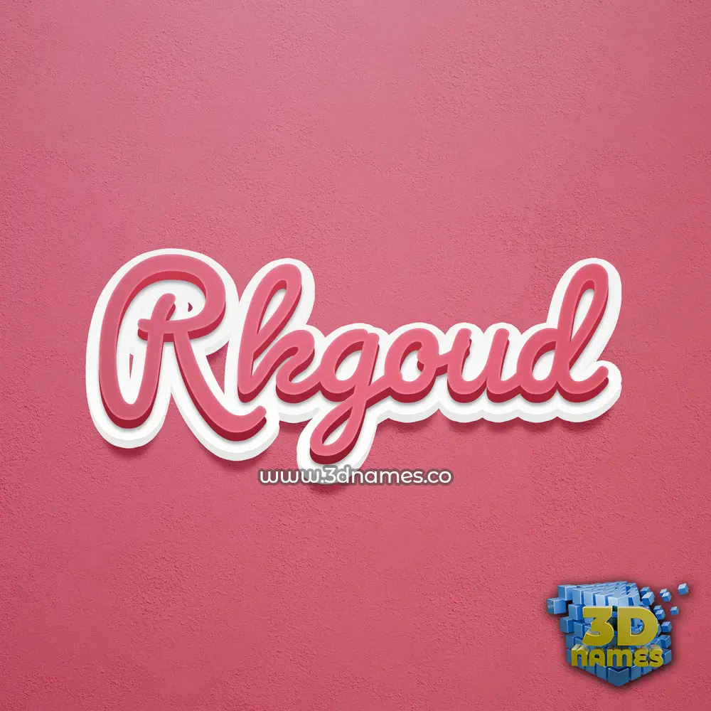 rkgoud in Red Scribble style - 3D name wallpaper