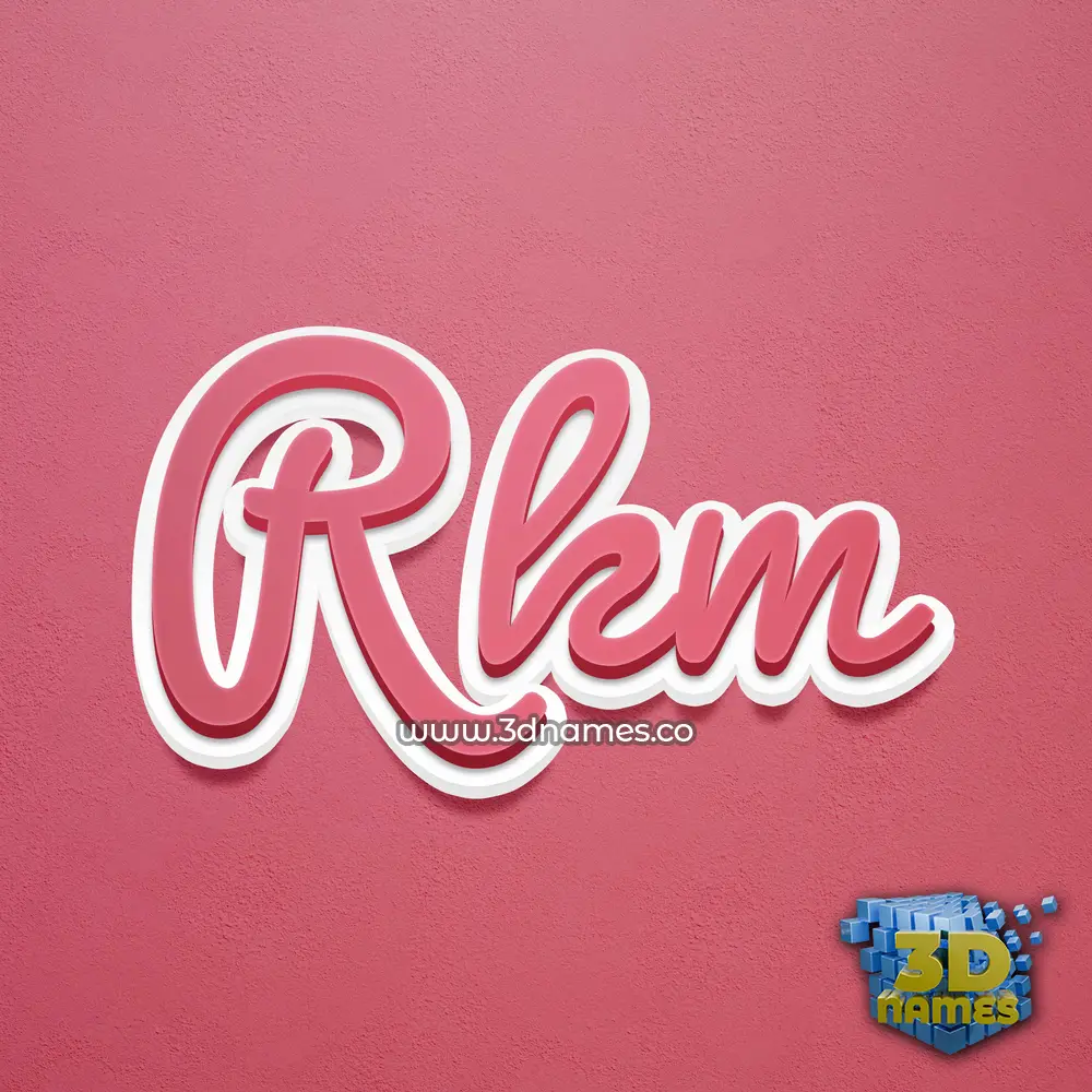 rkm in Red Scribble style - 3D name wallpaper