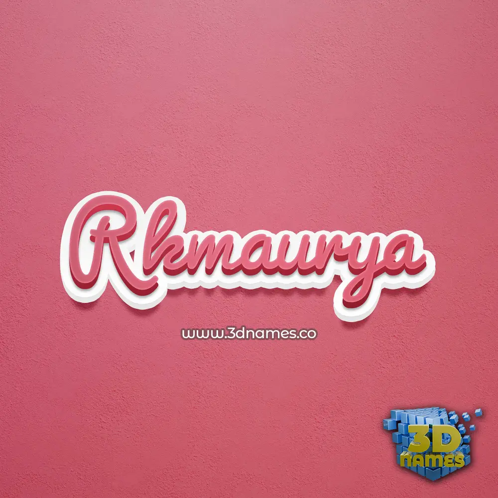 rkmaurya in Red Scribble style - 3D name wallpaper