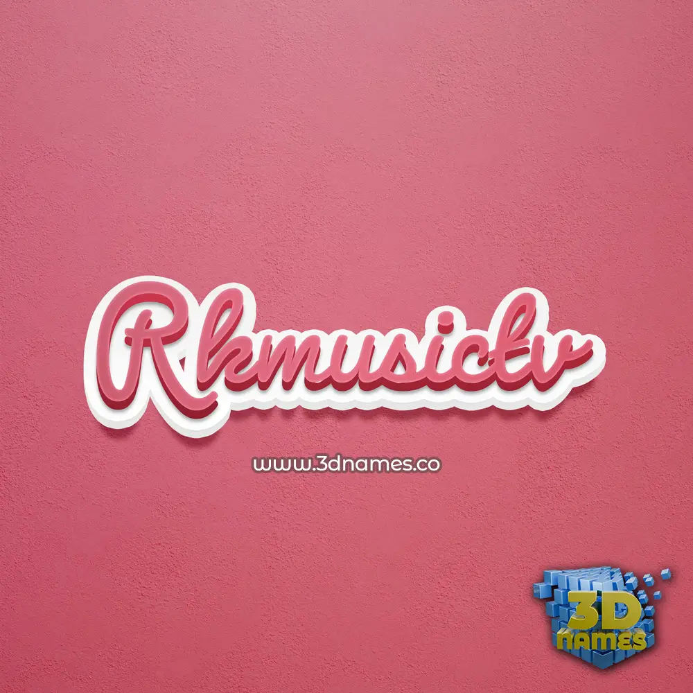rkmusictv in Red Scribble style - 3D name wallpaper