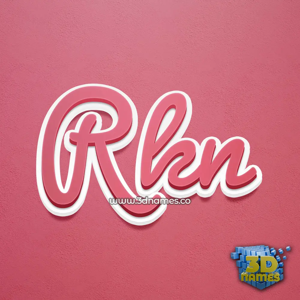 rkn in Red Scribble style - 3D name wallpaper