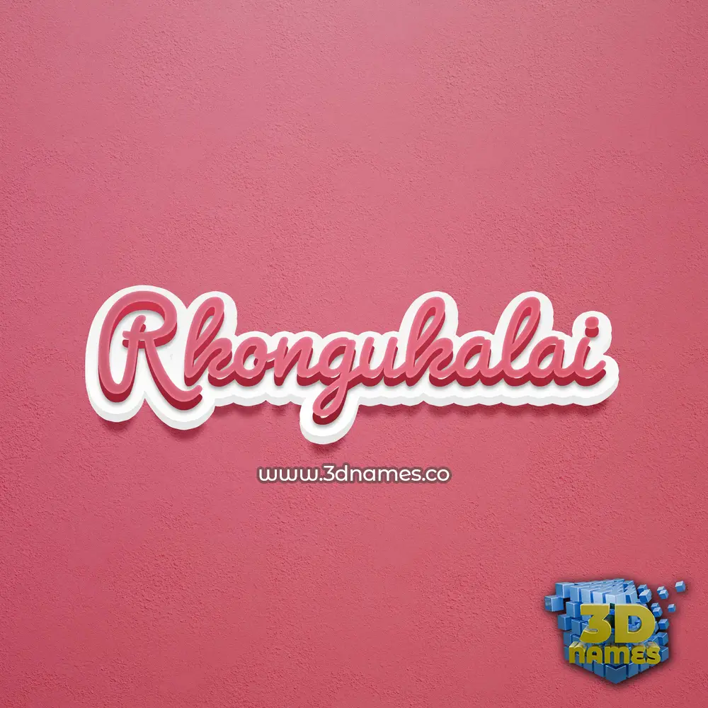 rkongukalai in Red Scribble style - 3D name wallpaper