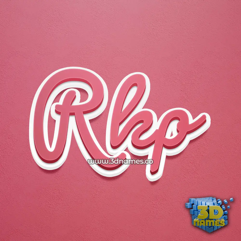 rkp in Red Scribble style - 3D name wallpaper