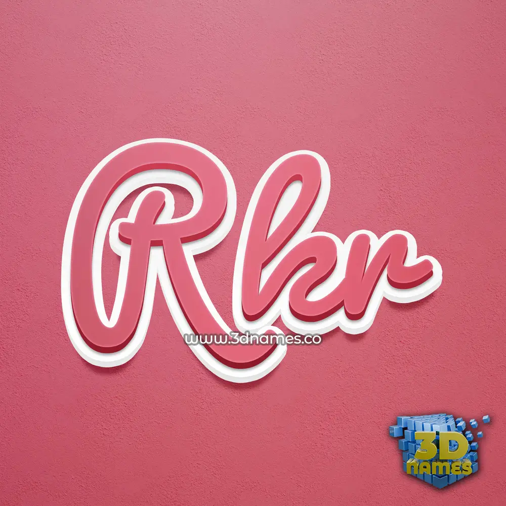 rkr in Red Scribble style - 3D name wallpaper