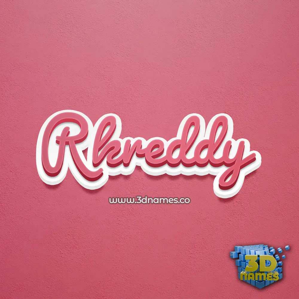 rkreddy in Red Scribble style - 3D name wallpaper
