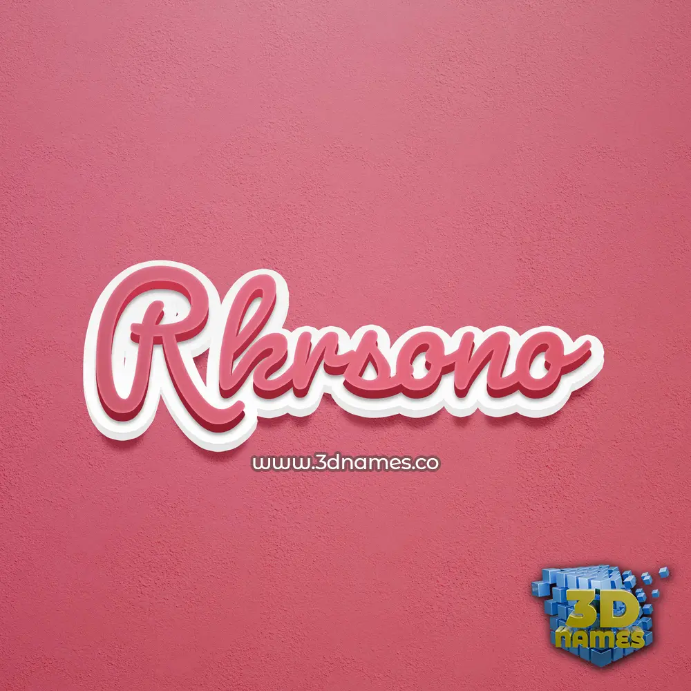 rkrsono in Red Scribble style - 3D name wallpaper