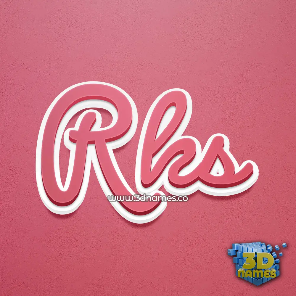 rks in Red Scribble style - 3D name wallpaper