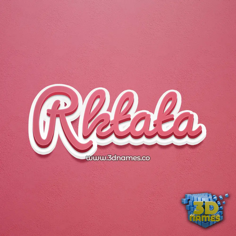 rktata in Red Scribble style - 3D name wallpaper