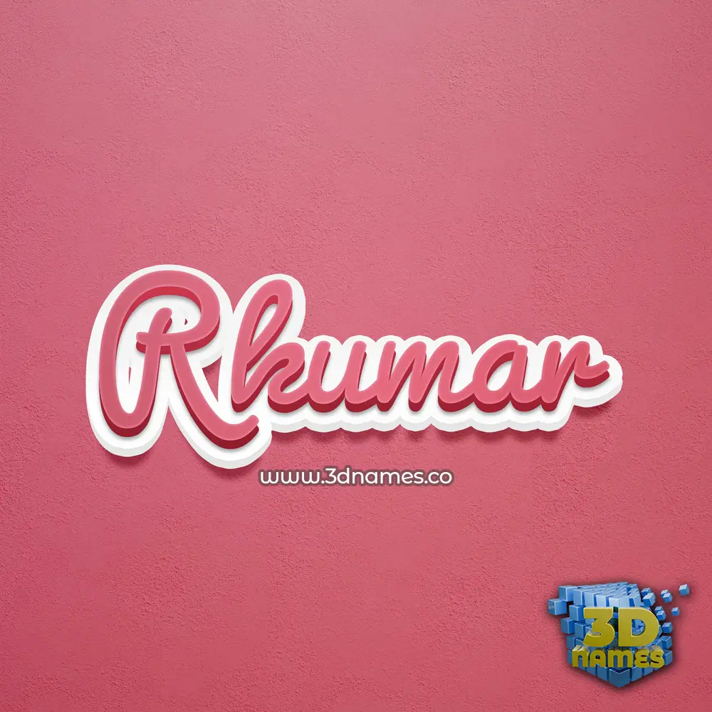 rkumar in Red Scribble style - 3D name wallpaper