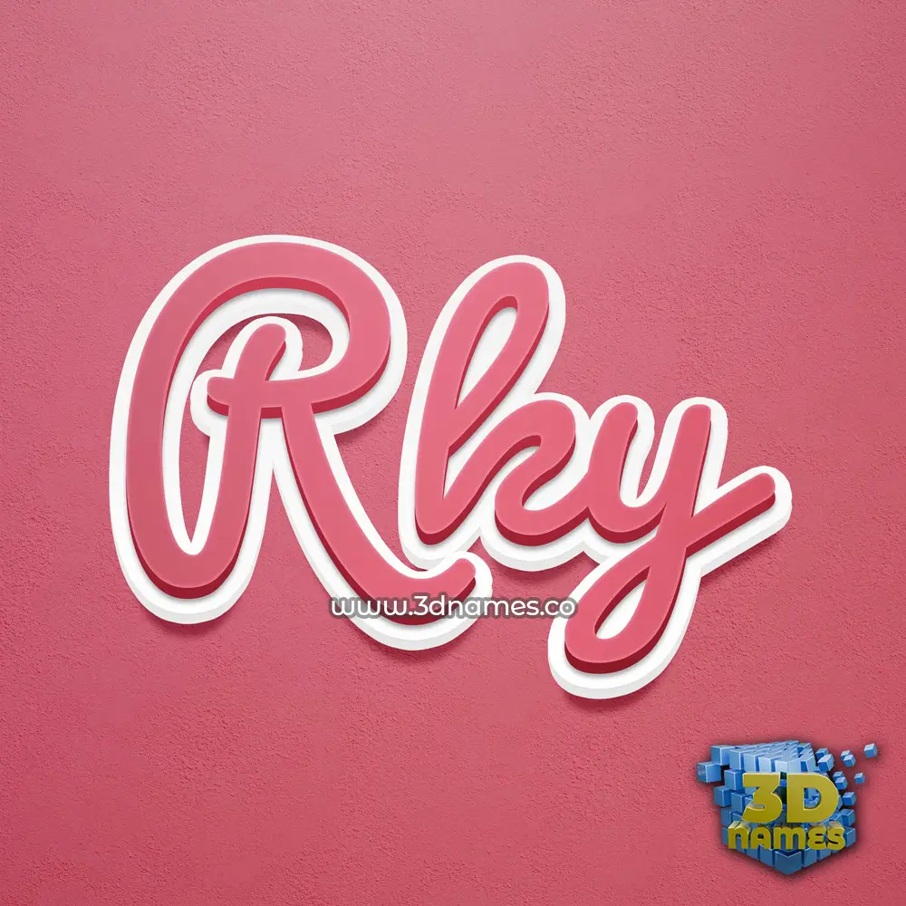 rky in Red Scribble style - 3D name wallpaper