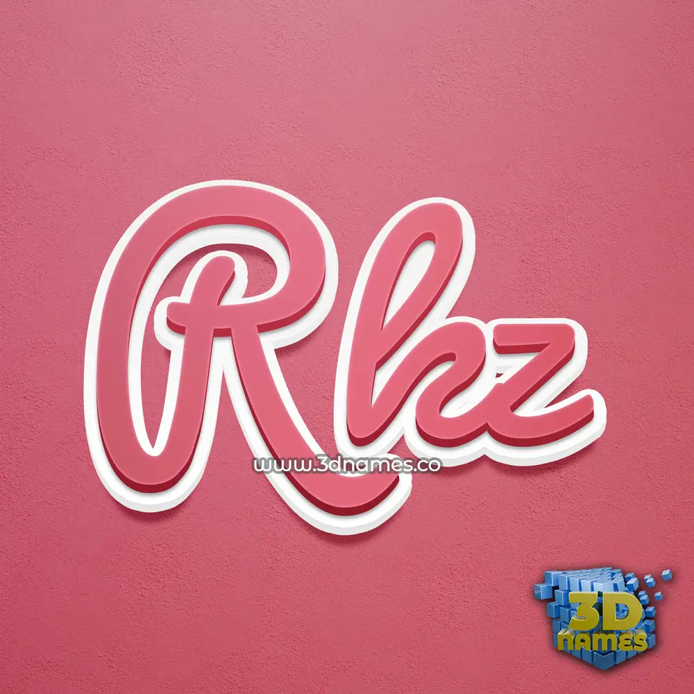 rkz in Red Scribble style - 3D name wallpaper