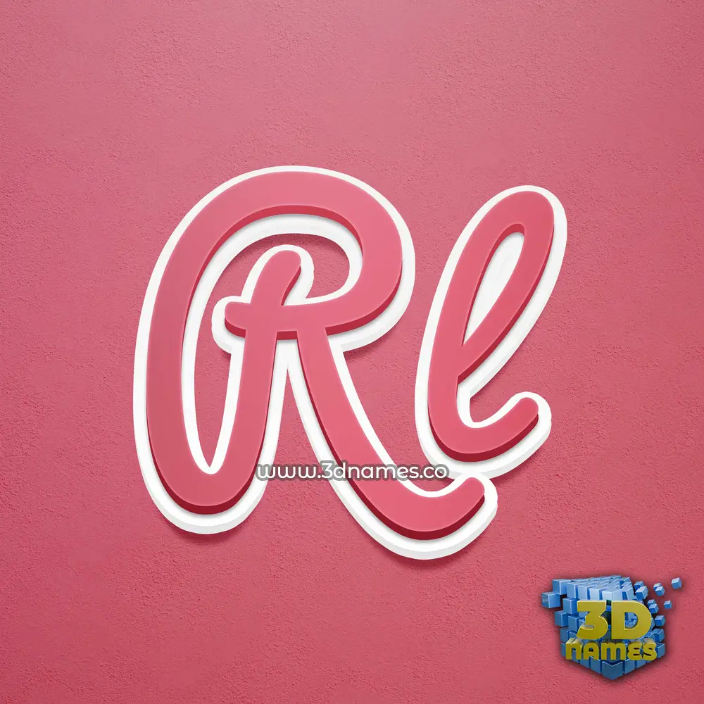 rl in Red Scribble style - 3D name wallpaper