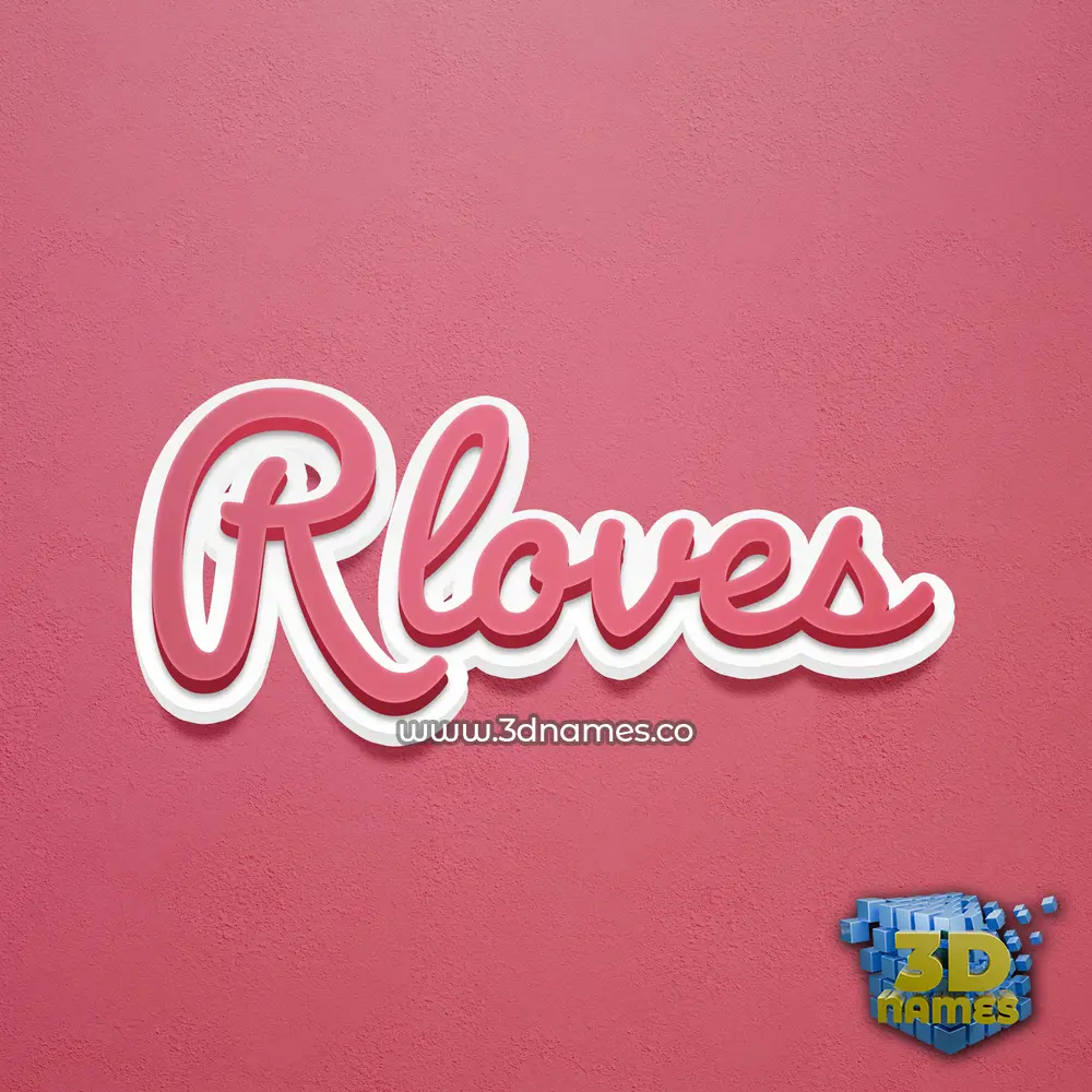 rloves in Red Scribble style - 3D name wallpaper