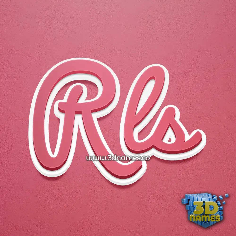 rls in Red Scribble style - 3D name wallpaper