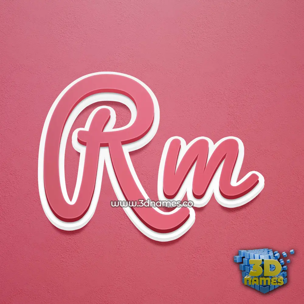 rm in Red Scribble style - 3D name wallpaper