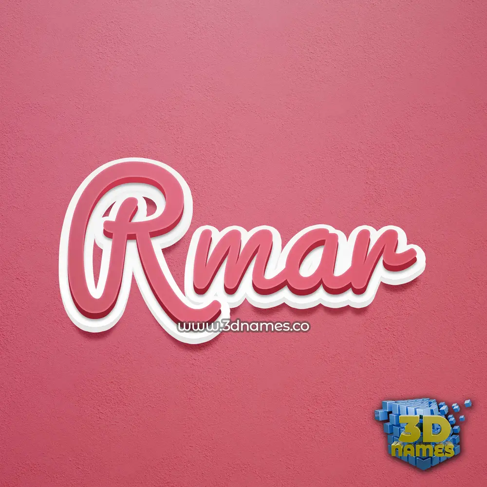 rmar in Red Scribble style - 3D name wallpaper
