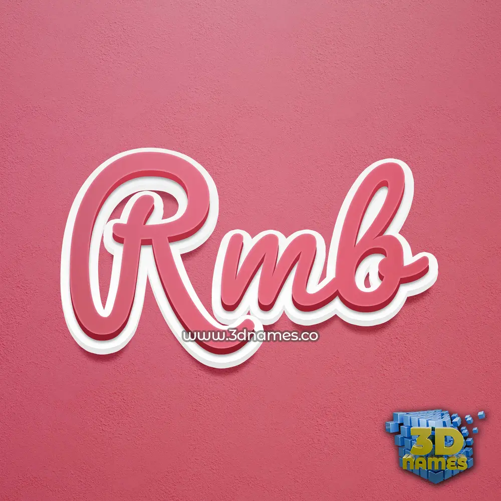 rmb in Red Scribble style - 3D name wallpaper