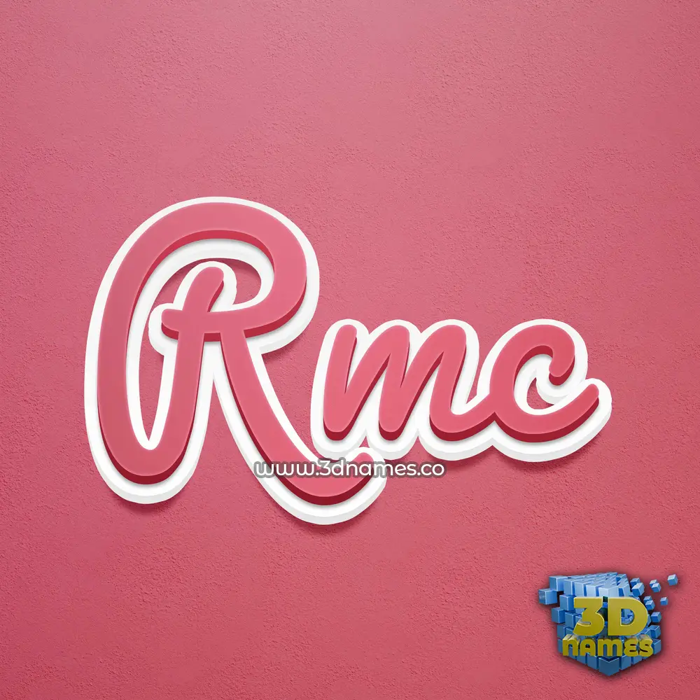 rmc in Red Scribble style - 3D name wallpaper