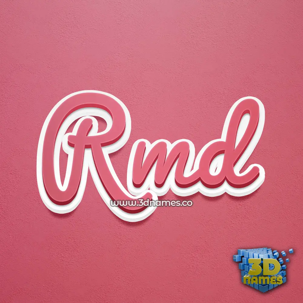 rmd in Red Scribble style - 3D name wallpaper