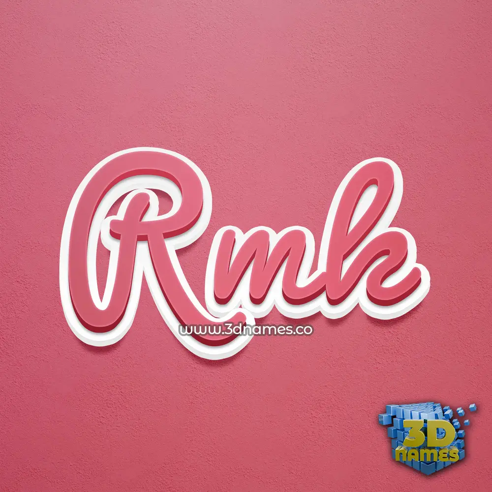 rmk in Red Scribble style - 3D name wallpaper