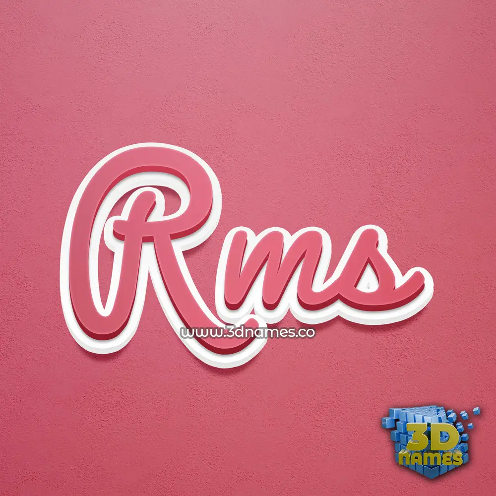 rms in Red Scribble style - 3D name wallpaper