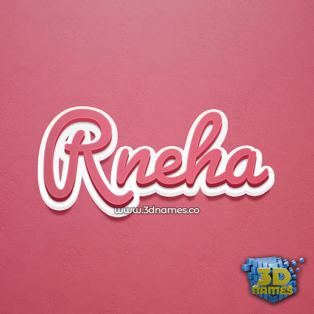 rneha in Red Scribble style - 3D name wallpaper