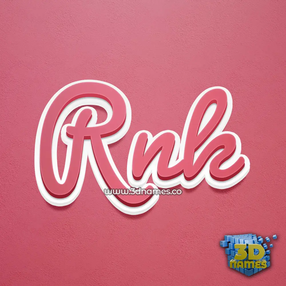 rnk in Red Scribble style - 3D name wallpaper