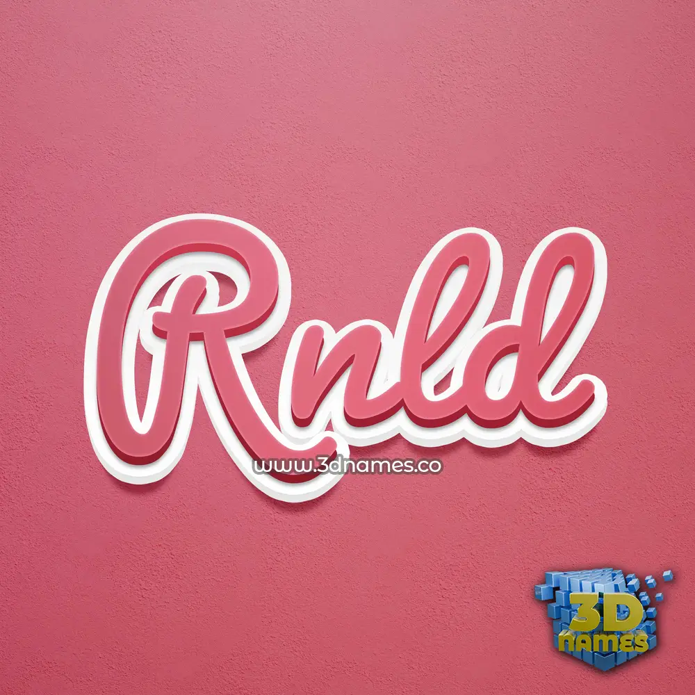 rnld in Red Scribble style - 3D name wallpaper