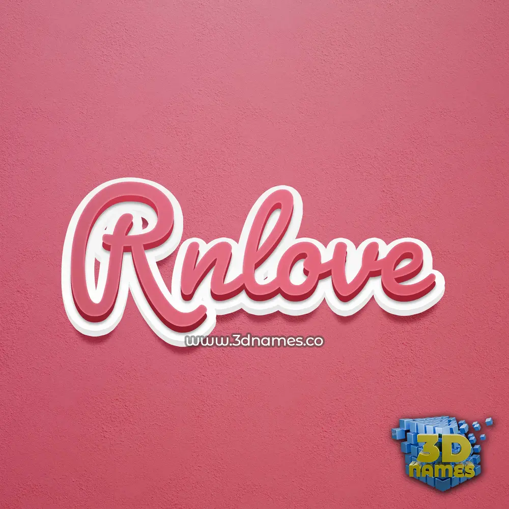 rnlove in Red Scribble style - 3D name wallpaper