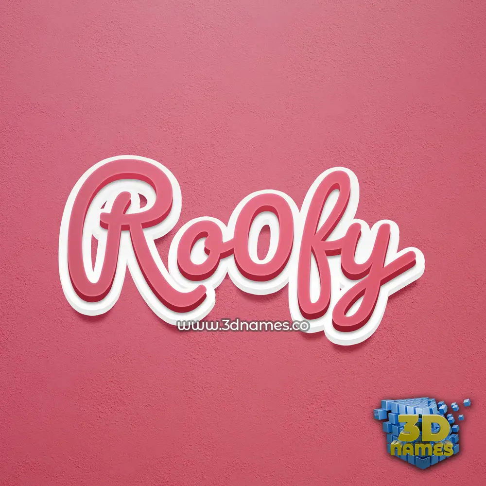 ro0fy in Red Scribble style - 3D name wallpaper