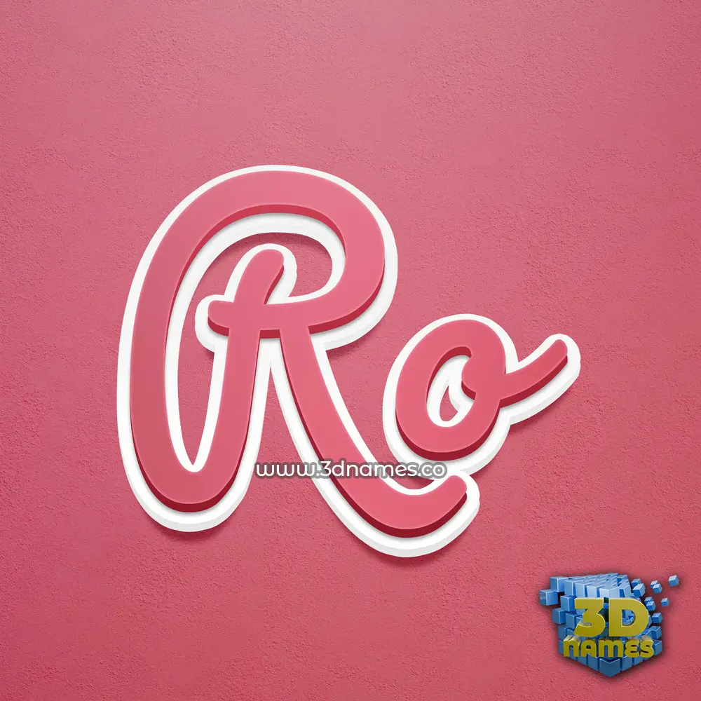 ro in Red Scribble style - 3D name wallpaper