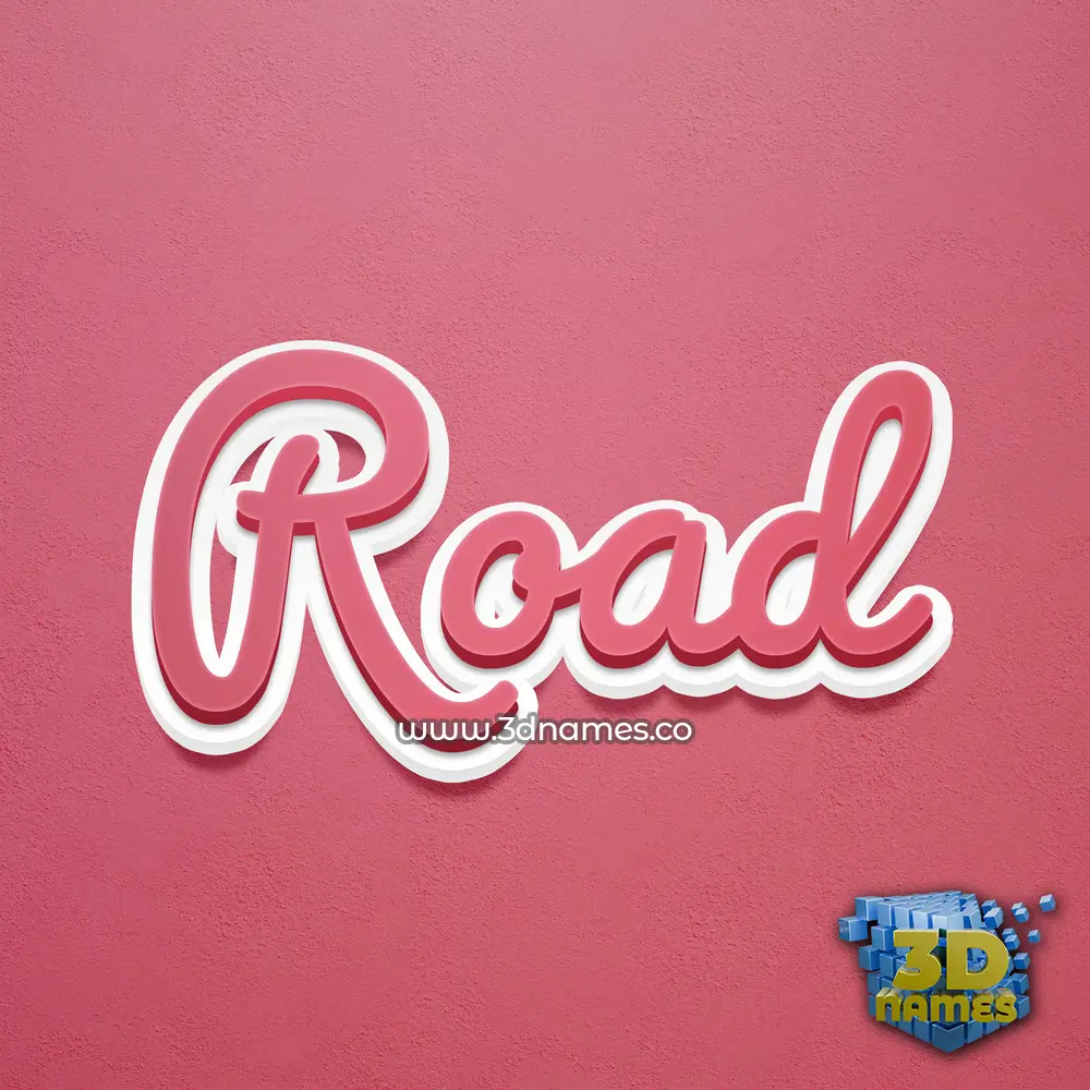 road in Red Scribble style - 3D name wallpaper
