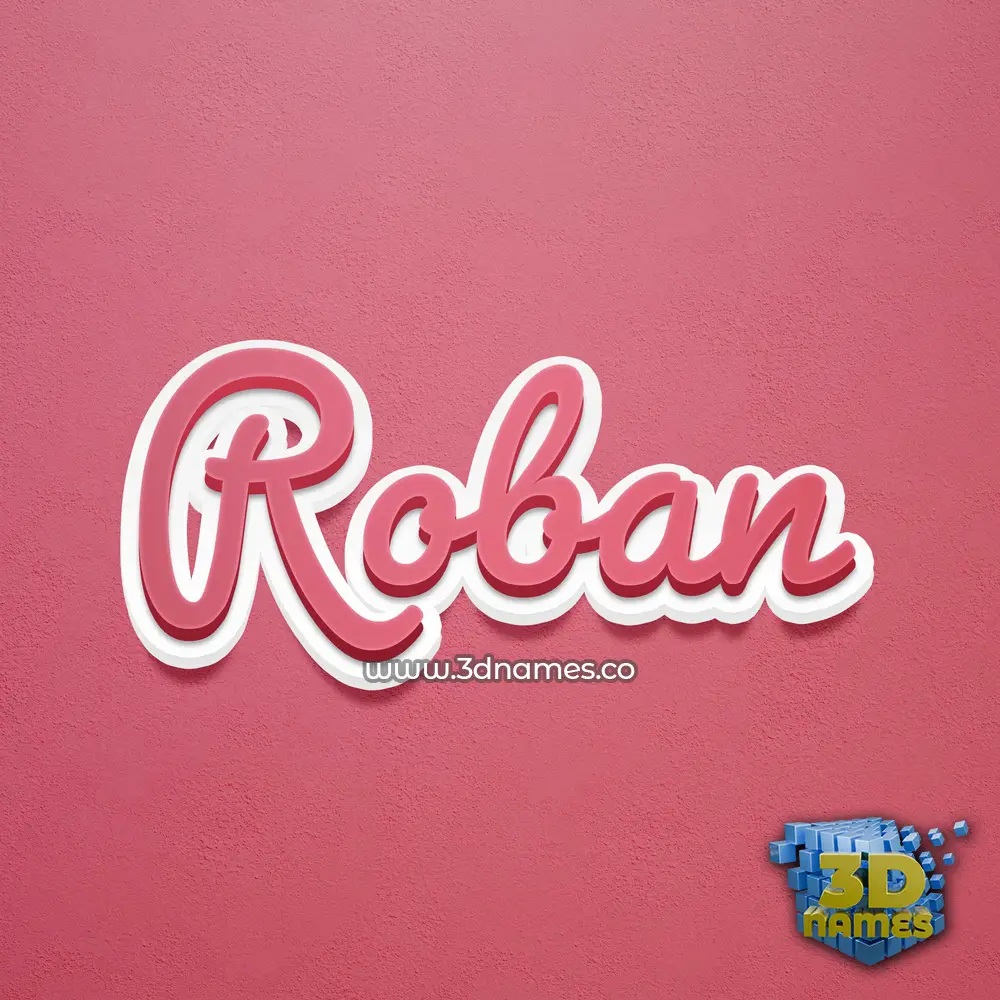 roban in Red Scribble style - 3D name wallpaper