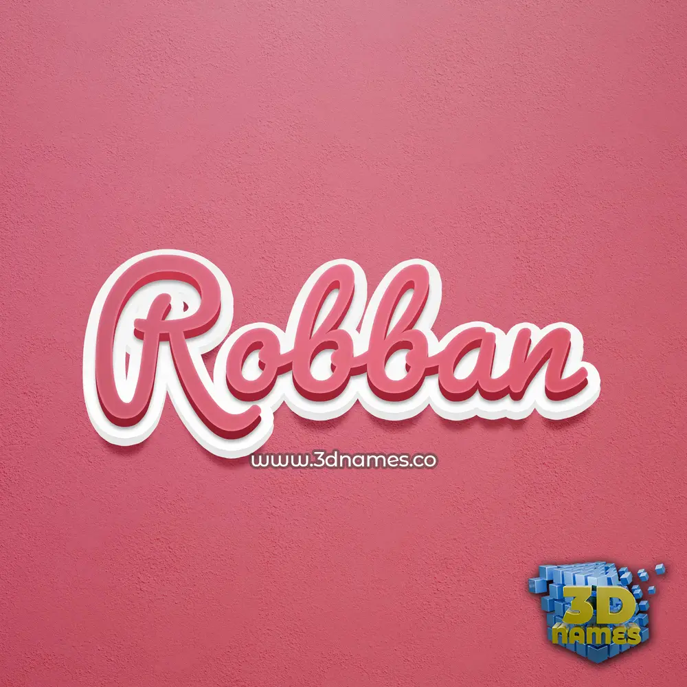 robban in Red Scribble style - 3D name wallpaper
