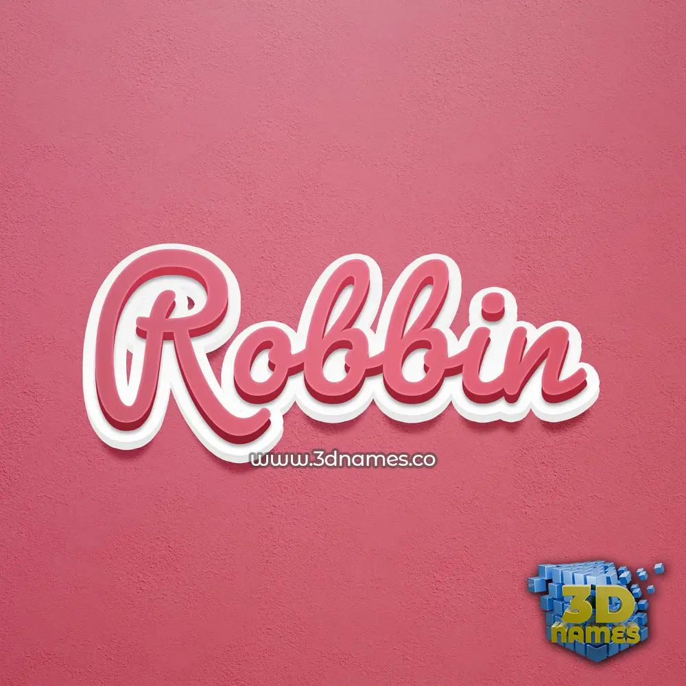 robbin in Red Scribble style - 3D name wallpaper