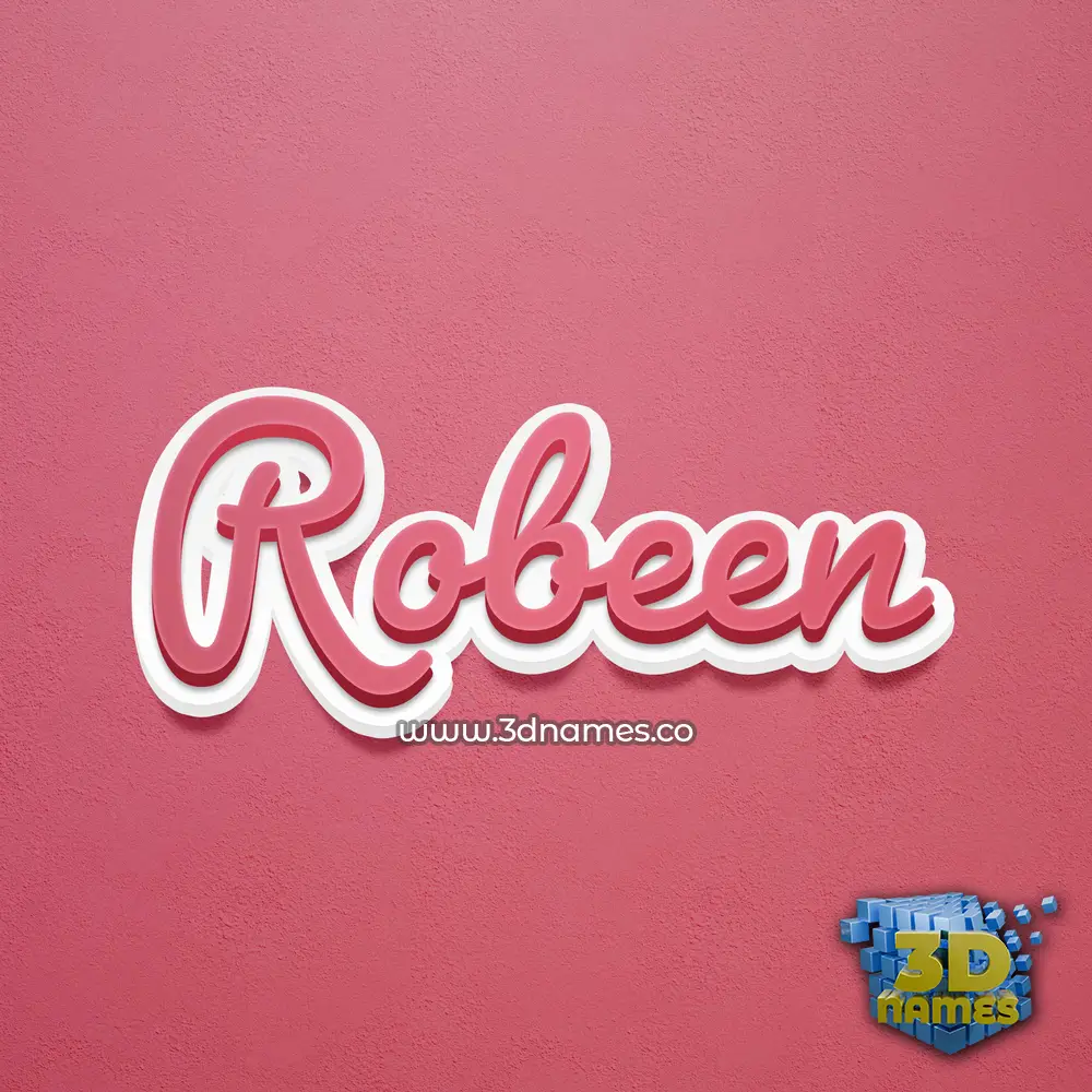 robeen in Red Scribble style - 3D name wallpaper